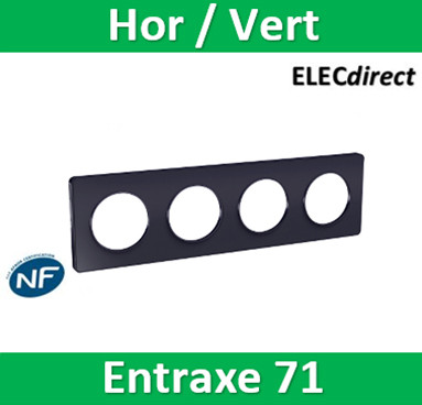 Schneider - Odace - Touch - Plaque 4 postes - entraxe 71 mm - Anthracite - Réf : S540808
