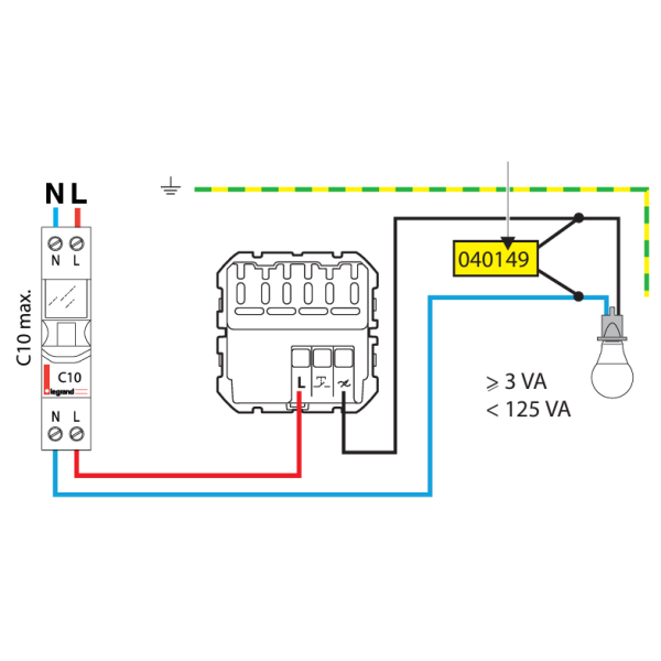 Legrand - Dooxie - Interrupteur variateur universel - 2 fils sans Neutre - 125W LED - avec plaque - blanc - Réf : 600060A+600801