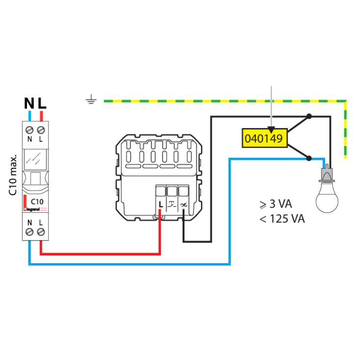 Legrand - Dooxie - Interrupteur variateur universel - 2 fils sans Neutre - 125W LED - avec plaque - blanc - Réf : 600060A+600801