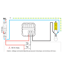 Legrand - Dooxie - Interrupteur variateur universel - 2 fils sans Neutre - 125W LED - avec plaque - blanc - Réf : 600060A+600801