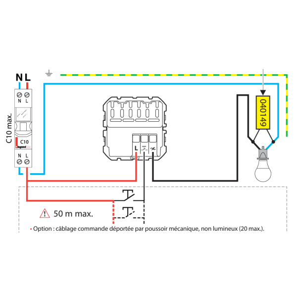 Legrand - Dooxie - Interrupteur variateur universel - 2 fils sans Neutre - 125W LED - avec plaque - blanc - Réf : 600060A+600801
