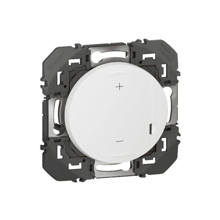 Legrand - Dooxie - Interrupteur variateur universel - 2 fils sans Neutre - 125W LED - avec plaque - blanc - Réf : 600060A+600801