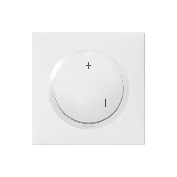 Legrand - Dooxie - Interrupteur variateur universel - 2 fils sans Neutre - 125W LED - avec plaque - blanc - Réf : 600060A+600801