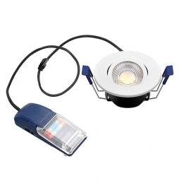 Electra - Spot LED Ø68 Dimmable blanc - orientable - 6W - IP65 - 4CCT - BBC - Angle 60° - 2700/3000/4000/5000°K - Réf : 302687