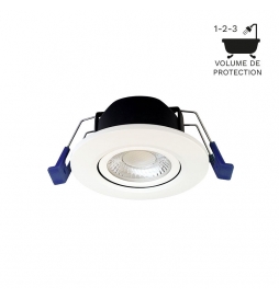 Electra - Spot LED Ø68 Dimmable blanc - orientable - 6W - IP65 - 4CCT - BBC - Angle 60° - 2700/3000/4000/5000°K - Réf : 302687
