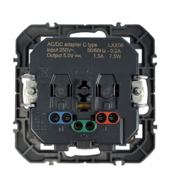 Legrand - Dooxie - Prise de courant 2P+T Surface + Chargeur USB Type-C - avec plaque - Finition Blanc - Réf : 600341+600801