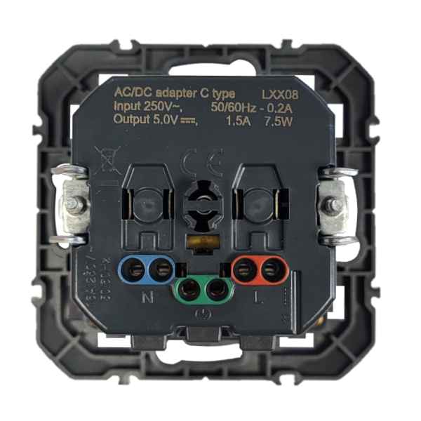 Legrand - Dooxie - Prise de courant 2P+T Surface + Chargeur USB Type-C - avec plaque - Finition Blanc - Réf : 600341+600801