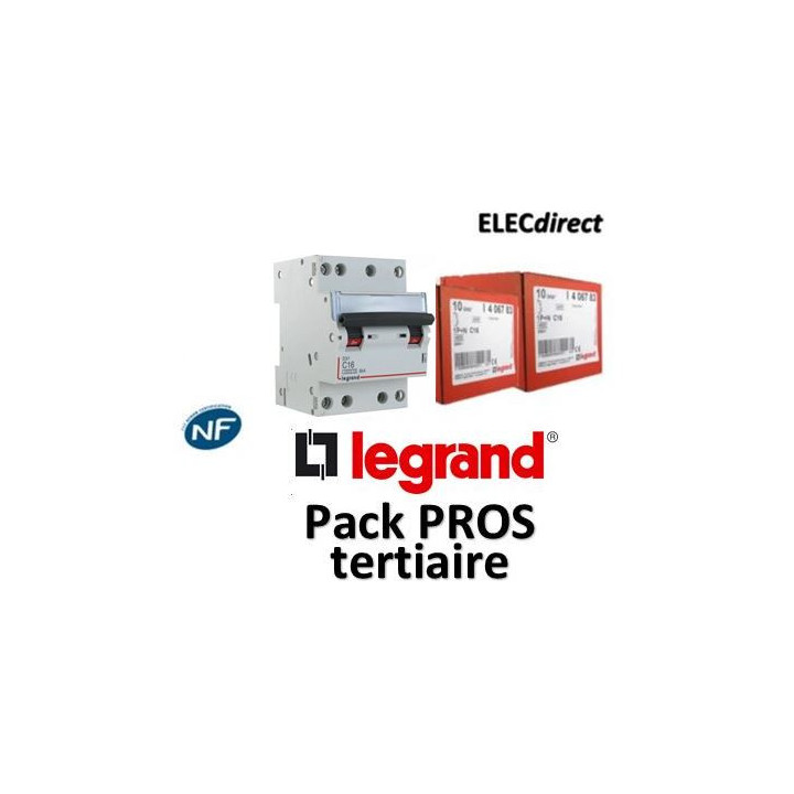 Legrand - Disjoncteur 4P DX3 - 16A - 6kA - courbe C - Réf. : 406910x3