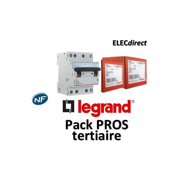 Legrand - Disjoncteur 4P DX3 - 16A - 6kA - courbe C - Réf. : 406910x3