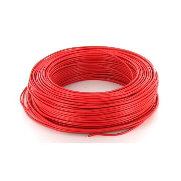 Fil HO7V-U 1x1,5mm2 rigide - Rouge - couronne de 100m - Réf. VR1,5R