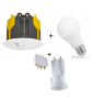 Kit point centre BBC Legrand Batibox + Fiche douille SIB + Ampoule Spectrum LED 4000K - Réf : LEG089377L + SIBP11127 + WOJ+14611