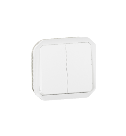 Legrand - Plexo L - Commande double - 3 fonctions - composable - IP55/IK08 - Blanc - Réf : 069625L