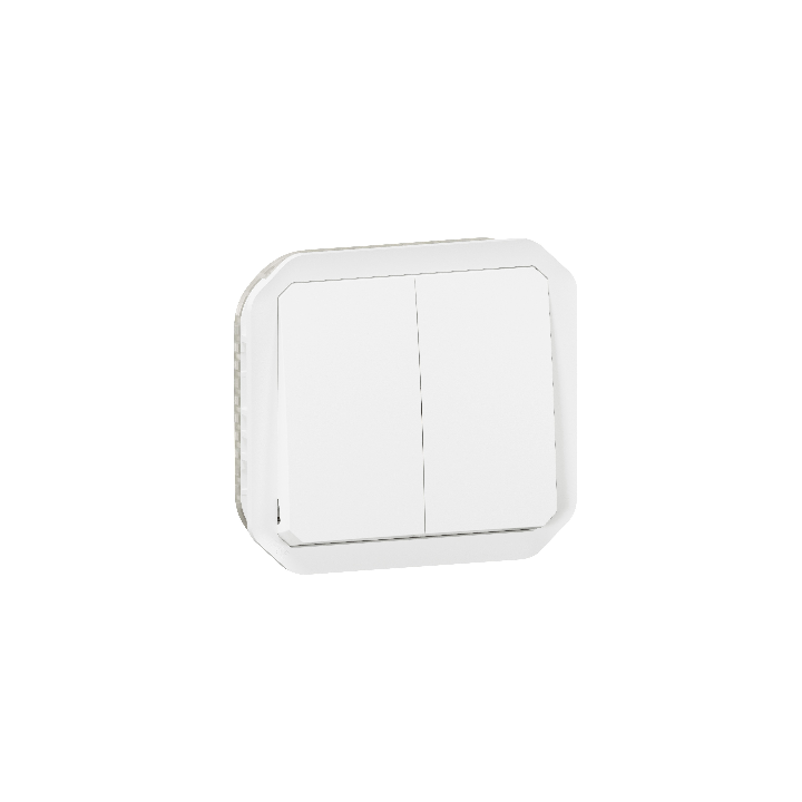 Legrand - Plexo - Commande double - 3 fonctions - composable - étanche - IP55/IK08 - Blanc - Réf : 069625L