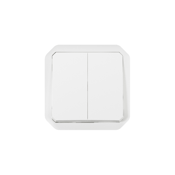 Legrand - Plexo - Commande double - 3 fonctions - composable - étanche - IP55/IK08 - Blanc - Réf : 069625L