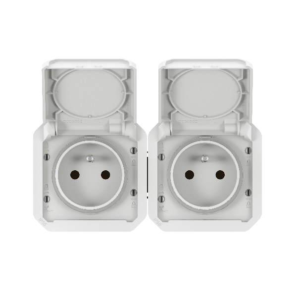 Legrand - Plexo - Double prise 2P+T - 16A - 250V - composable - précâblée - horizontale - IP55/IK08 - Réf : 069642L