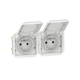 Legrand - Plexo - Double prise 2P+T - 16A - 250V - composable - précâblée - horizontale - IP55/IK08 - Réf : 069642L