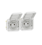 Legrand - Plexo L - Double prise 2P+T précâblée - 16A - 250V - composable - Blanc - horizontale - IP55/IK08 - Réf : 069642L