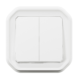 Legrand - Plexo - Commande double - 3 fonctions - encastré - étanche - IP55/IK08 - Blanc - Réf : 069625L+069692L