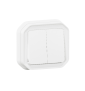 Legrand - Plexo L - Commande double 3 fonctions + Support 1 poste - Encastré - Blanc - Ref. : 069625L + 069692L