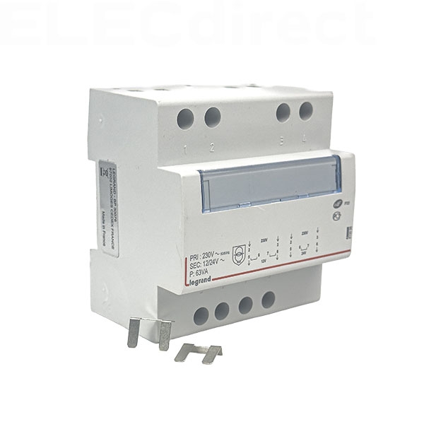 Legrand - Transformateur de sécurité - 230 V / 12 ou 24 V - 63 VA - Réf : 413098
