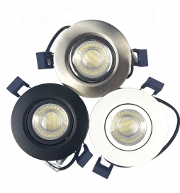 Electra - Spot LED Ø68 Dimmable blanc - orientable - 6W - IP65 - 4CCT - BBC - Angle 60° - 2700/3000/4000/5000°K - Réf : 302687