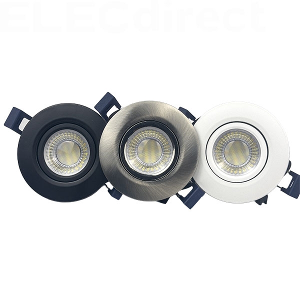 Electra - Spot LED Ø68 Dimmable blanc - orientable - 6W - IP65 - 4CCT - BBC - Angle 60° - 2700/3000/4000/5000°K - Réf : 302687