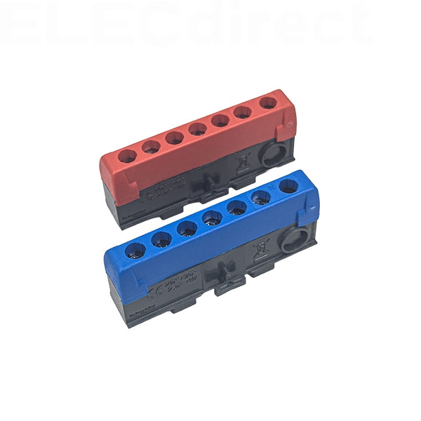 Schneider - Bornier isolé Ph et N 1x35mm2 + 6x16mm2 - pour coffret RESI9 - Réf : R9H13411