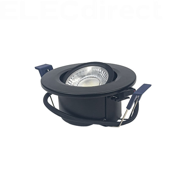 Electra - Spot LED Ø68 Dimmable noir - orientable - 6W - IP65 - BBC - Angle 60° - 2700/3000/4000/5000°K - Réf : 302687+302768