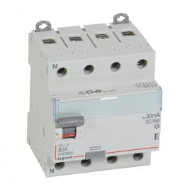 Legrand - Inter diff DX3 - ID 4P 80A - 30mA - F - Réf : 411663
