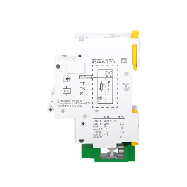 Schneider - Resi9 XP - parafoudre combi - 10kA - 1P+N avec accessoires - Réf : R9PLC
