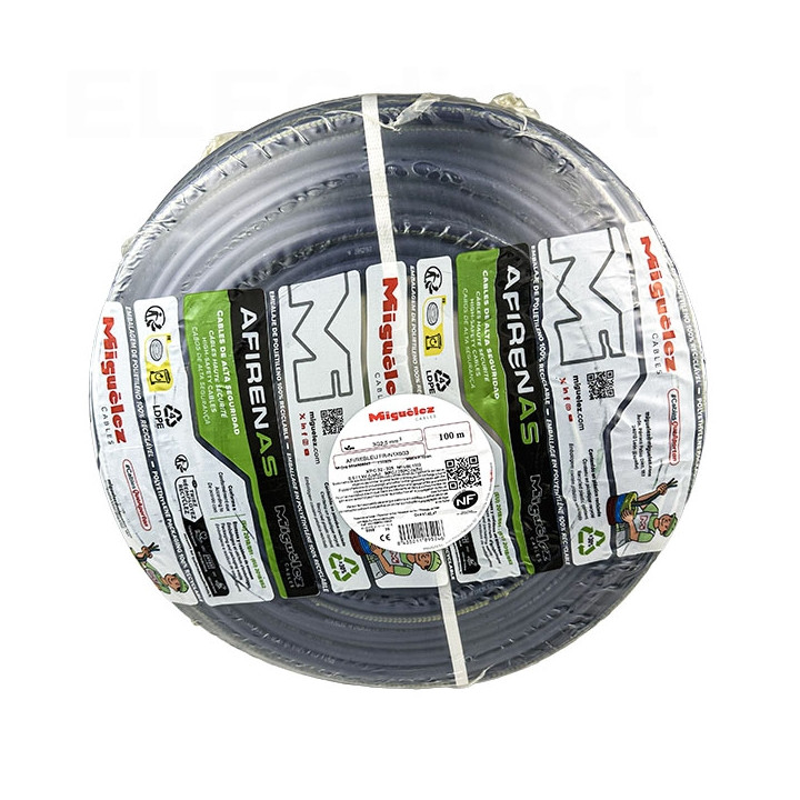 Miguélez - Câble rigide AFIREBLEU 3G2,5 - Sans halogène - Couronne de 100 mètres - Réf : FRN1X6G3U3G25
