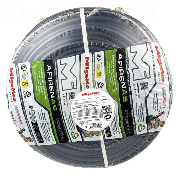 Miguélez - Câble rigide AFIREBLEU 3G2,5 - Sans halogène - Couronne de 100 mètres - Réf : FRN1X6G3U3G25