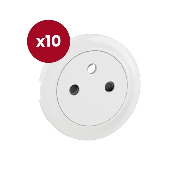 Legrand - Céliane 2024 - LOT de 10 enjoliveurs pour prise de courant 2P+T - Surface Confort - Blanc - Réf : CB0111 x 10