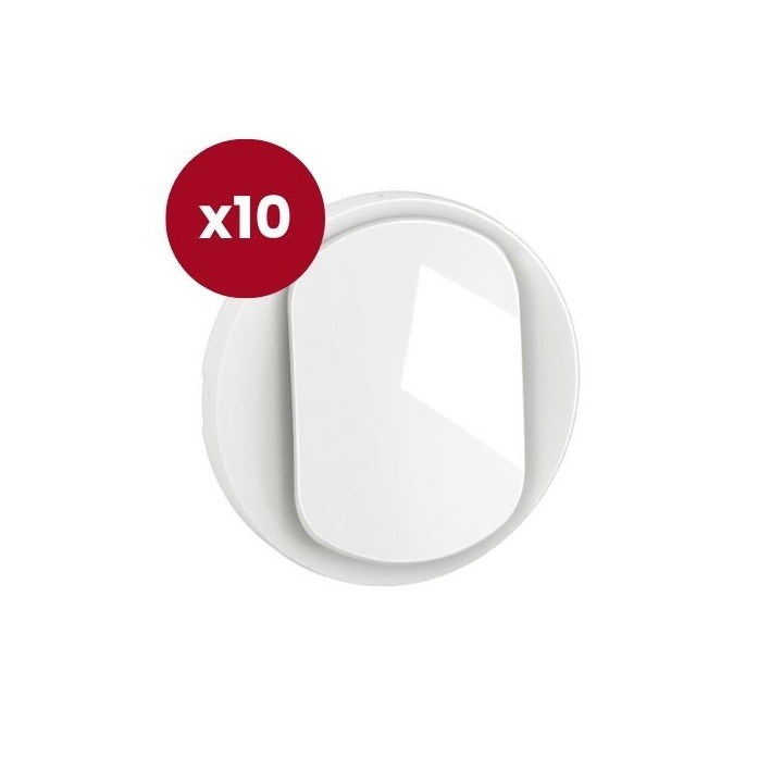Legrand - Céliane 2024 - LOT de 10 enjoliveurs pour interrupteur et ou va-et-vient - Blanc - Réf : CB0001 x 10