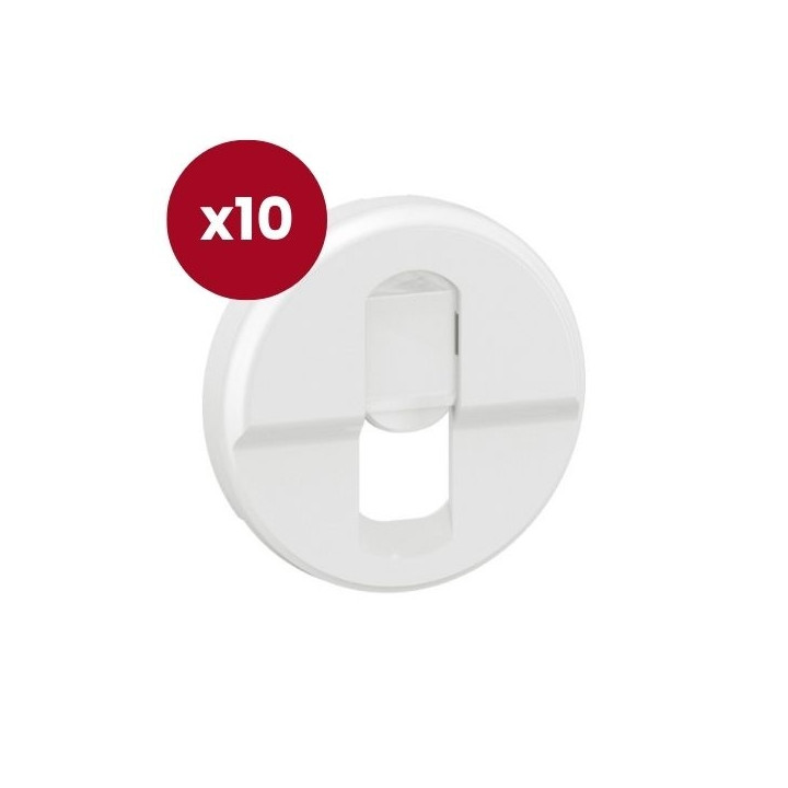 Legrand - Céliane 2024 - LOT de 10 enjoliveurs pour prise RJ45 blindée catégorie 6A STP Grade 3 TV - Blanc - Réf : CB0346 x 10