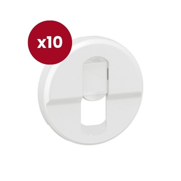 Legrand - Céliane 2024 - LOT de 10 enjoliveurs pour prise RJ45 blindée catégorie 6A STP Grade 3 TV - Blanc - Réf : CB0346 x 10