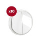 Legrand - Céliane 2024 - LOT de 10 enjoliveurs pour double interrupteur ou va-et-vient - Blanc - Réf : CB2001 x 10