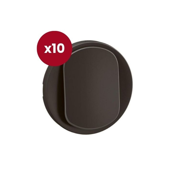 Legrand - Céliane 2024 - LOT de 10 enjoliveurs pour interrupteur et ou va-et-vient - Noir - Réf : CN0001 x 10