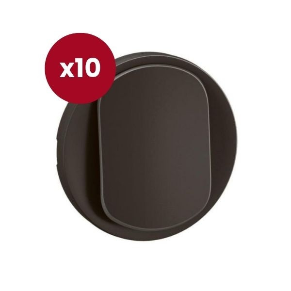 Legrand - Céliane 2024 - LOT de 10 enjoliveurs pour interrupteur et ou va-et-vient - Noir - Réf : CN0001 x 10