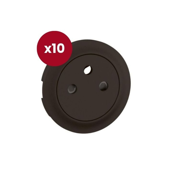 Legrand - Céliane 2024 - LOT de 10 enjoliveurs pour prise de courant fort 2P+T - Surface Confort - Noir mat - Réf : CN0111 x 10