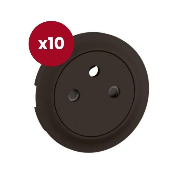 Legrand - Céliane 2024 - LOT de 10 enjoliveurs pour prise de courant fort 2P+T - Surface Confort - Noir mat - Réf : CN0111 x 10