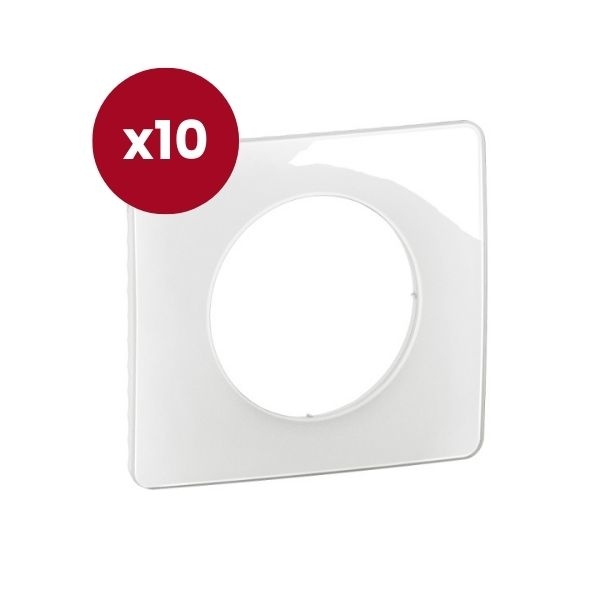 Legrand - Céliane 2024 - LOT de 10 plaques de finition Blanc Emaillé - 1 poste - Réf : CP0001 x 10