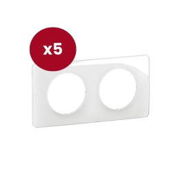 Legrand - Céliane 2024 - LOT de 5 plaques de finition Blanc Emaillé - 2 poste - Réf : CP0002 x 5