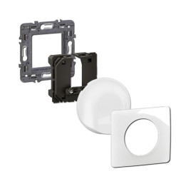 Legrand - Céliane 2024 - Sortie de câble Complète - Blanc - AVEC PLAQUE - 1 poste - Réf : CX0181 + CP0001