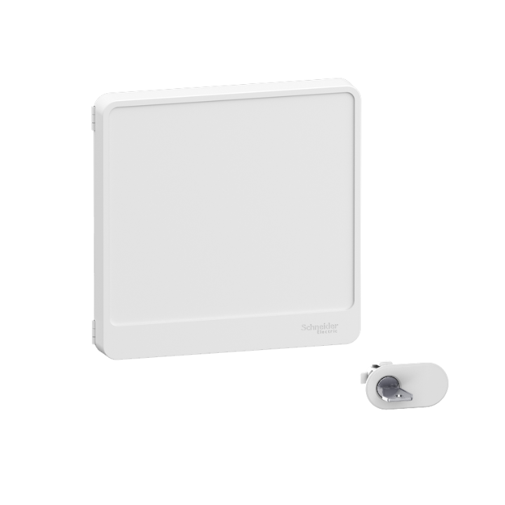 Schneider - Resi9 - Porte Styl - Blanc - 13 modules - 1 rangée + serrure avec clé - Réf. : R9H13421+R9H13388