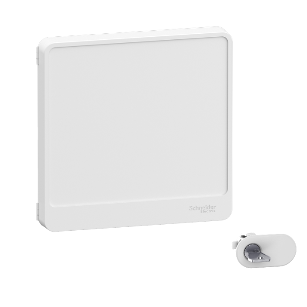Schneider - Resi9 - Porte Styl - Blanc - 13 modules - 1 rangée + serrure avec clé - Réf. : R9H13421+R9H13388