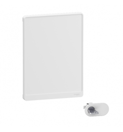 Schneider - Resi9 - porte styl Blanc coffret 18M - 3R + serrure avec clé - Réf : R9H18423+R9H13388