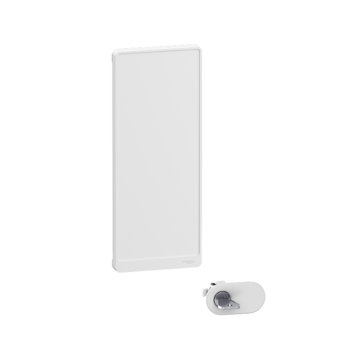 Schneider - Resi9 - Porte Styl - Blanc - 13 modules - 4 rangées + serrure avec clé - Réf. : R9H13424+R9H13388