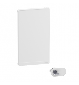 Schneider - Resi9 - porte styl Blanc coffret 18M - 4R + serrure avec clé - Réf : R9H18424+R9H13388