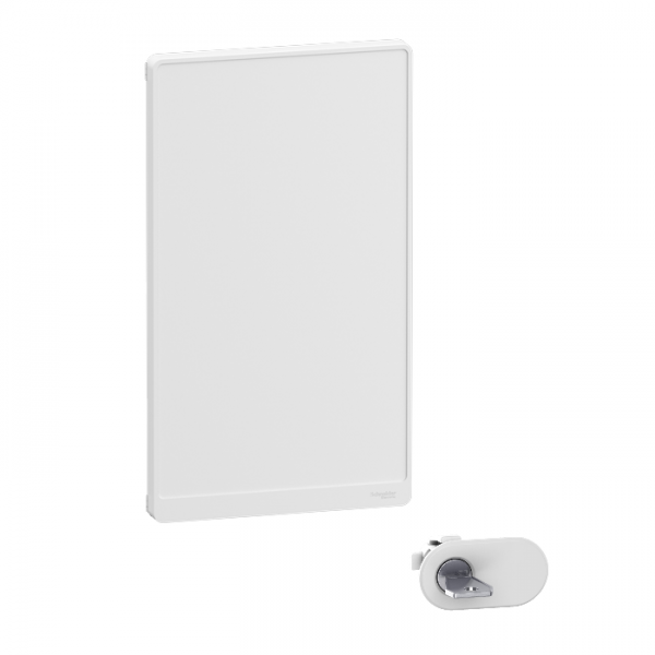 Schneider - Resi9 - porte styl Blanc coffret 18M - 4R + serrure avec clé - Réf : R9H18424+R9H13388